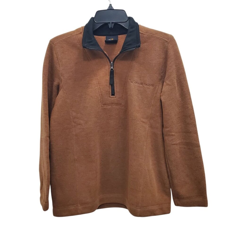 Prairie Mountain‎ Men's Vintage Brown Grand Canyon 1/4 Zip Pullover Sweater Sz M